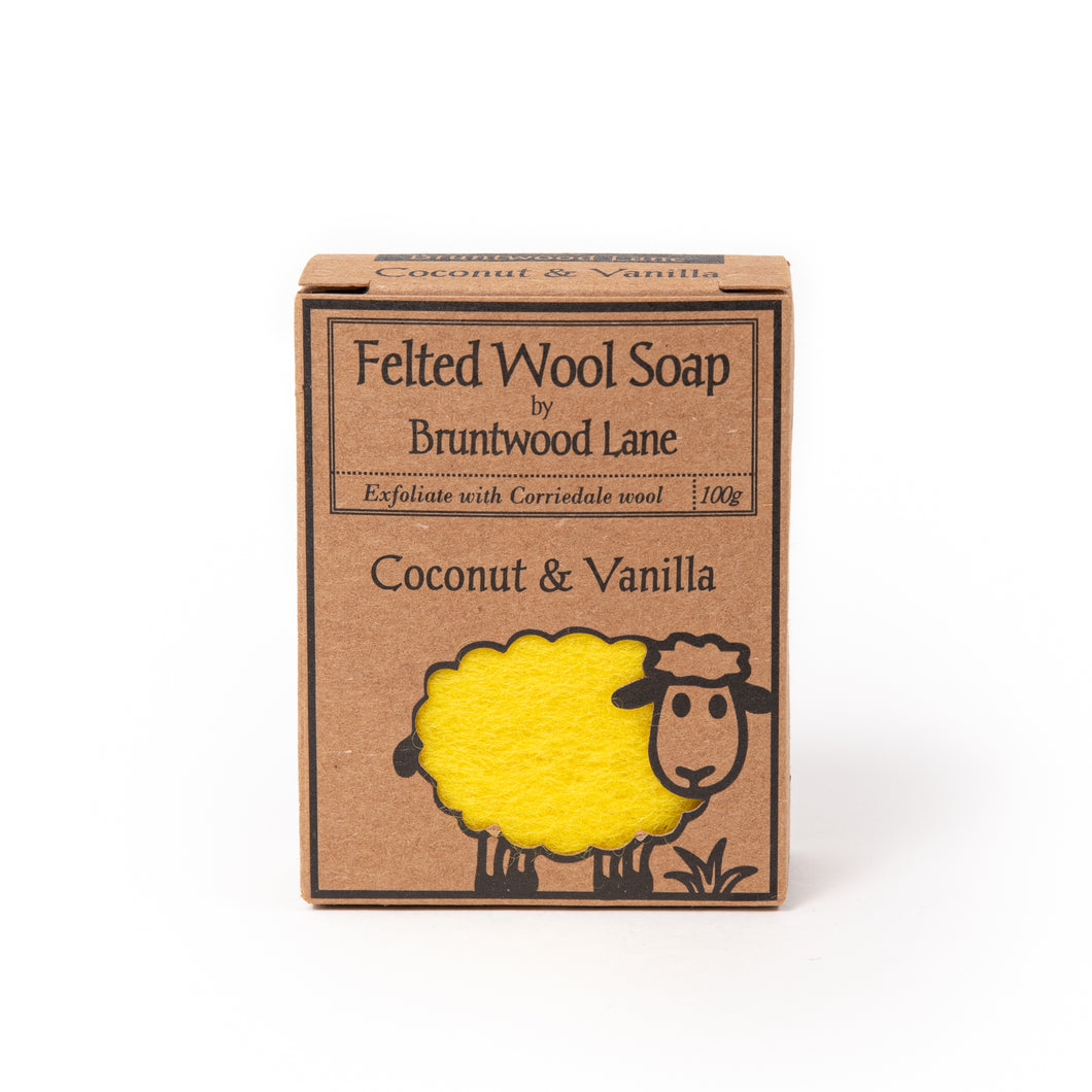 Coconut & Vanilla Felted Wool Soap
