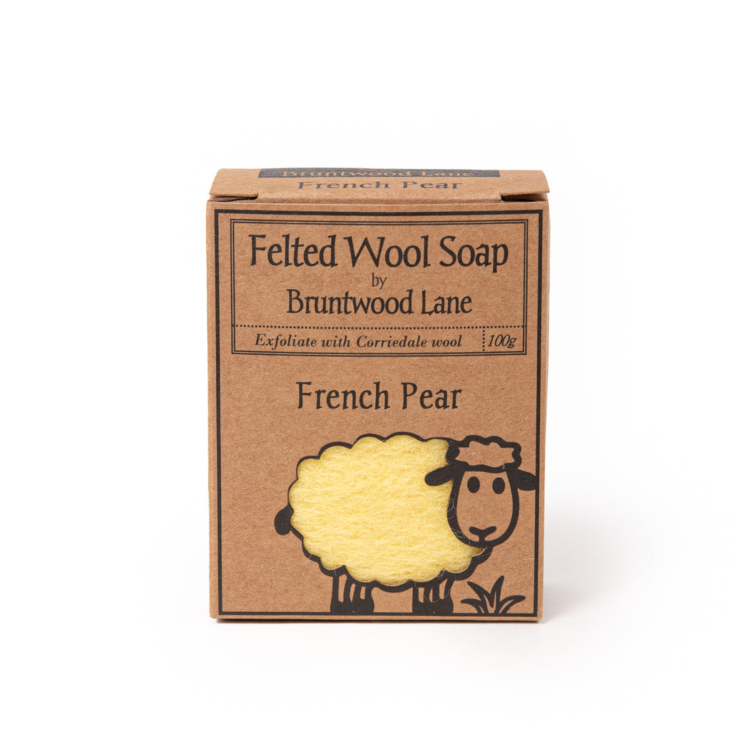French Pear Felted Wool Soap