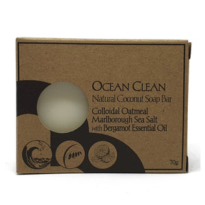 ocean clean palm oil free soap by Bruntwood Lane - naked bar colloidal oatmeal, marlborough sea salt, bergamot essential oil