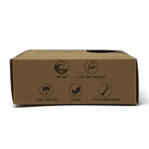 ocean clean palm oil free soap by Bruntwood Lane - Marlborough Sea Salt, Colloidal Oatmeal, Palm Oil-free, Vegan friendly, made in New Zealand