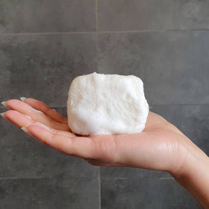 exfoliating eco felted soap in shower - manuka honey and colloidal oatmeal with manuka essential oil